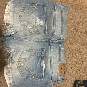 Hollister Distressed Light Blue Denim Shorts